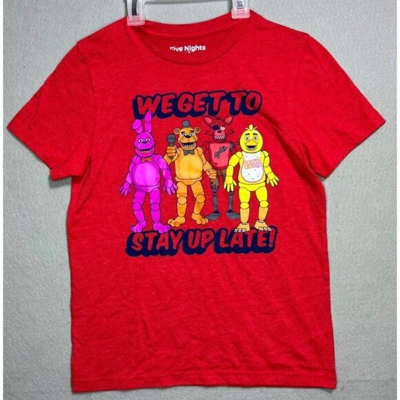Five Nights At Freddy's We Stay Up Late Kids Shirt Tees Medium Gray Youth Kids - Picture 1 of 7